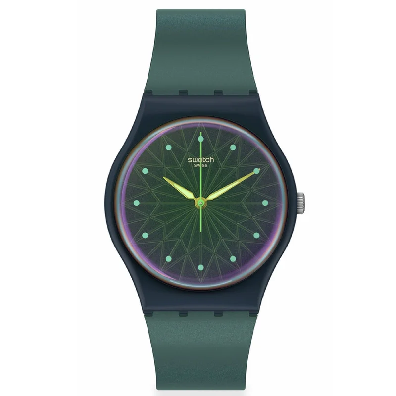 Orologio solo tempo Swatch Holiday Collection unisex materiale biologico blu cassa 34mm